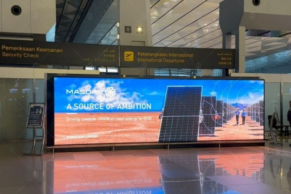 màn hình led tại ga quốc tế sân bay jakarta